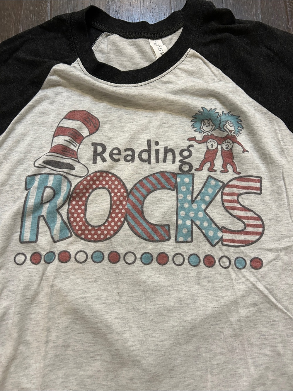 Next Level Apparel Reading Rocks Raglan Tee - Black, Heather Gray, Red, Teal